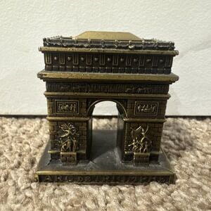 Vintage Arc De Triomphe Paris France Bronze Metal Souvenir Miniature Trinket